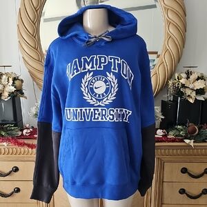 Nike Blue and Black Hampton University Hoodie Size Large